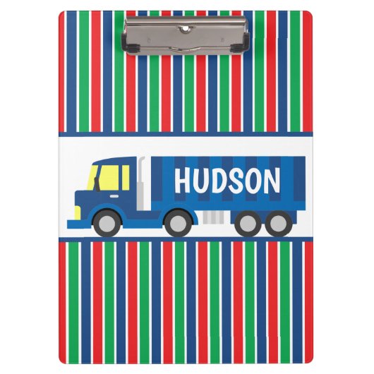 青いセミトラックのクリップボパーソナライズされたード クリップボード (正面)