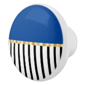 青いセラミックの引ポップ・アートのき金で白黒 セラミックノブ (右)