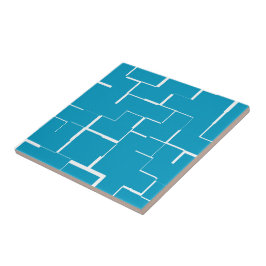 青いセラミックタイル、小(4.25 x 4.25インチ) タイル