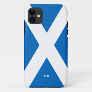 青いセント・アンドリュースのスコットランドSaltireの白の旗 iPhone 11 ケース