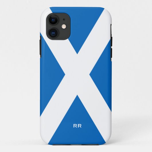 青いセント・アンドリュースのスコットランドSaltireの白の旗 Case-Mate iPhoneケース (裏面)