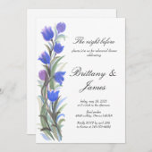 青いセージ緑の野草花リハーサルディナー 招待状 (正面/裏面)