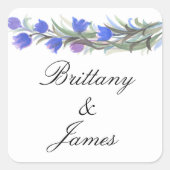 青いセージ緑の野草 スクエアシール (正面)