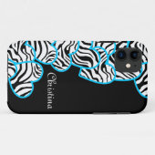 青いゼブラハートiPhone 5ケース Case-Mate iPhoneケース (裏面(横))