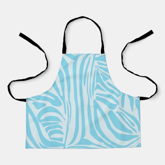 青いゼブラパターン エプロン (正面)