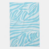 青いゼブラパターン キッチンタオル (縦)
