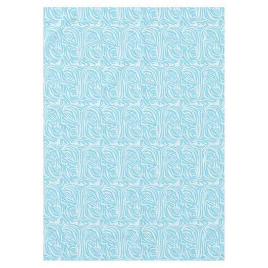 青いゼブラパターン テーブルクロス (正面)