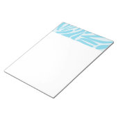 青いゼブラパターン ノートパッド (アングル)