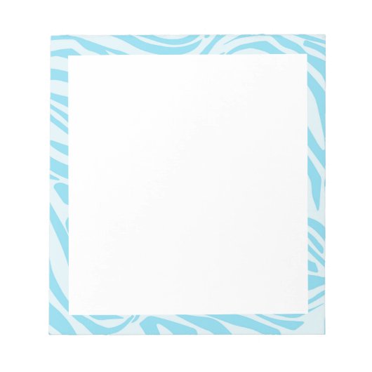 青いゼブラパターン ノートパッド (正面)