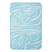 青いゼブラパターン バスマット (正面縦)