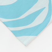 青いゼブラパターン フリースブランケット (角)