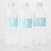 青いゼブラパターン ペットボトルラベル (ボトル)