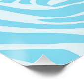 青いゼブラパターン ポスター (コーナー)