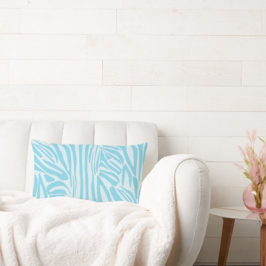 青いゼブラパターン ランバークッション (ソファ)
