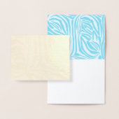 青いゼブラパターン 箔カード (ディスプレー)
