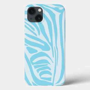 青いゼブラパターン iPhone 13ケース