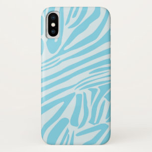 青いゼブラパターン iPhone X ケース