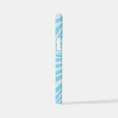 青いゼブラパターン iPhoneケース (右側面)