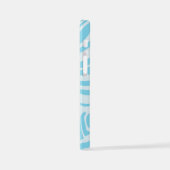 青いゼブラパターン iPhoneケース (左側面)