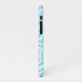 青いゼブラパターン iPhoneケース (左側)