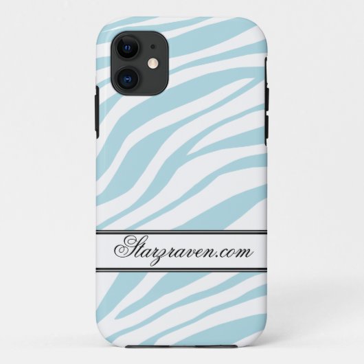 青いゼブラ印刷パーソナライズされたiPhone 5ケース Case-Mate iPhoneケース (裏面)