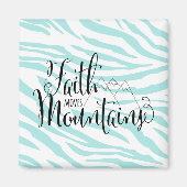 青いゼブラ感動的信仰が山を動かす マグネット (正面)