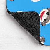 青いソックス猿の男の子 マウスパッド (コーナー)