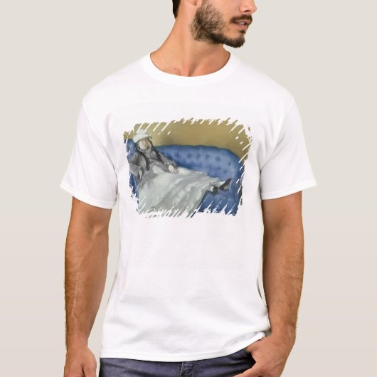 青いソファーのManet、1874年Manet |夫人 Tシャツ (正面)