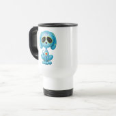 青いゾンビの砂糖の子犬 トラベルマグ (正面左)