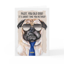 青いタイおもしろいプの定年でパイロットのパグ犬