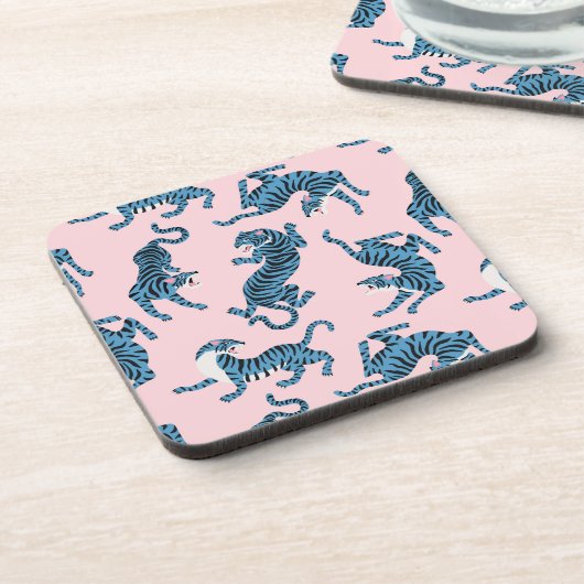 青いタイガーアジアのパターン コースター (左側)