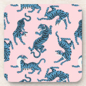 青いタイガーアジアのパターン コースター (正面)