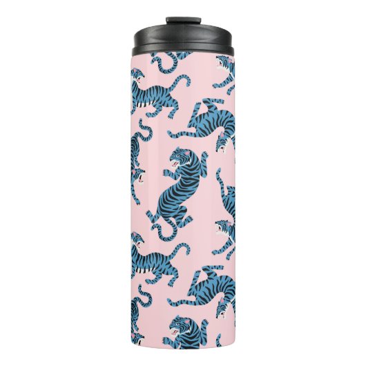 青いタイガーアジアのパターン タンブラー (正面)