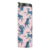 青いタイガーアジアのパターン タンブラー (回転右)