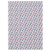 青いタイガーアジアのパターン テーブルクロス (正面)