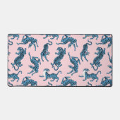 青いタイガーアジアのパターン デスクマット (正面)