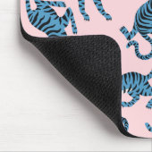 青いタイガーアジアのパターン マウスパッド (コーナー)