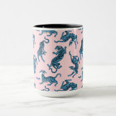 青いタイガーアジアのパターン マグカップ (中央)