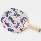 青いタイガーアジアのパターン 卓球ラケット (横)