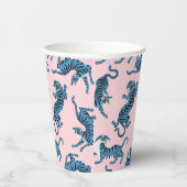 青いタイガーアジアのパターン 紙コップ (右)
