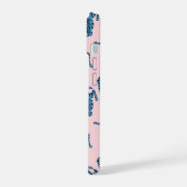 青いタイガーアジアのパターン iPhone 15ケース (左側面)