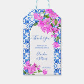 青いタイルとブーゲンビラエレガントレ感謝していア ギフトタグ (正面)