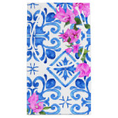 青いタイルとブーゲンビラエレガントレ感謝していア スモールペーパーバッグ (裏面)