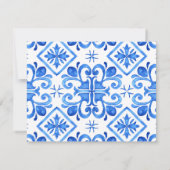 青いタイルとブーゲンビリアエレガント地中海の 招待状 (裏面)