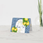 青いタイルとレモン アマルフィ ポジターノ イタリアン サンキューカード (正面)