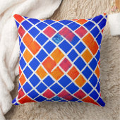 青いタイルと色のデザイン クッション (ブランケット)