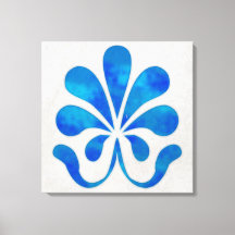 青いタイルのウォールアート24x24