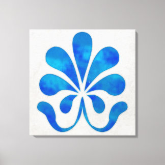 青いタイルのウォールアート24x24 キャンバスプリント