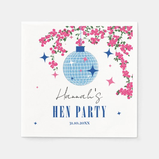 青いタイルのサントリーニ　ギリシャ/スペイン風 スタンダードカクテルナプキン (正面)