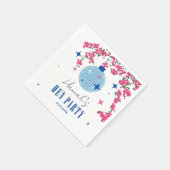 青いタイルのサントリーニ　ギリシャ/スペイン風 スタンダードカクテルナプキン (角)